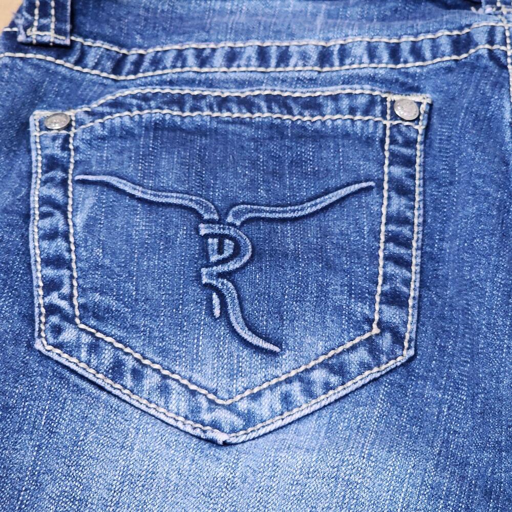 Trinity Ranch Jeans Womens 9 Blue Bootcut Embroidered Rhinestone Studded - Picture 10 of 16